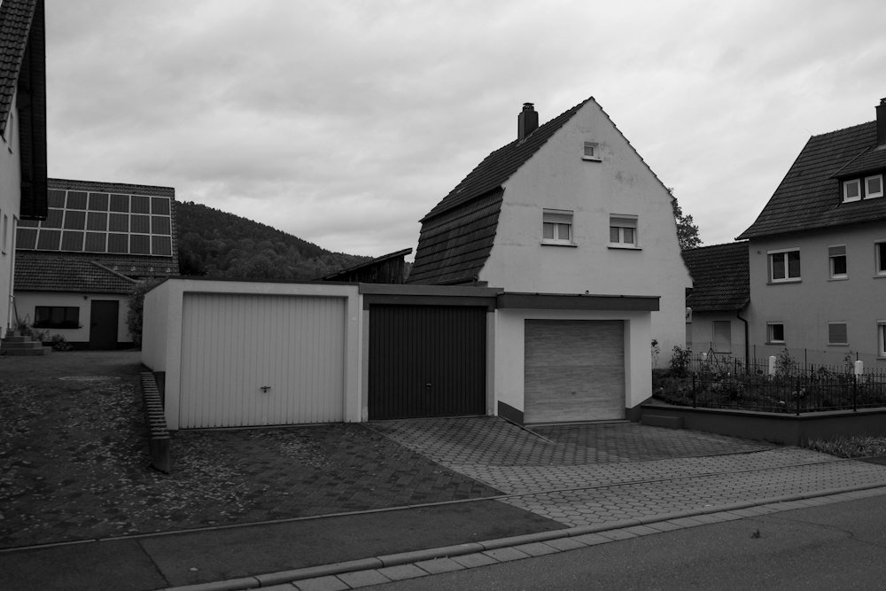 Row of residential garage door styles